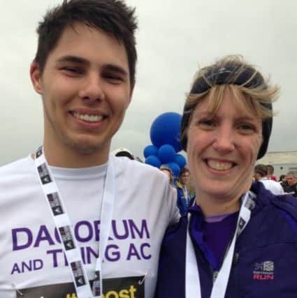Dacorum & Tring AC duo Casper Du Buisson and Samantha Hawkridge completed the Adidas Silverstone Half Marathon