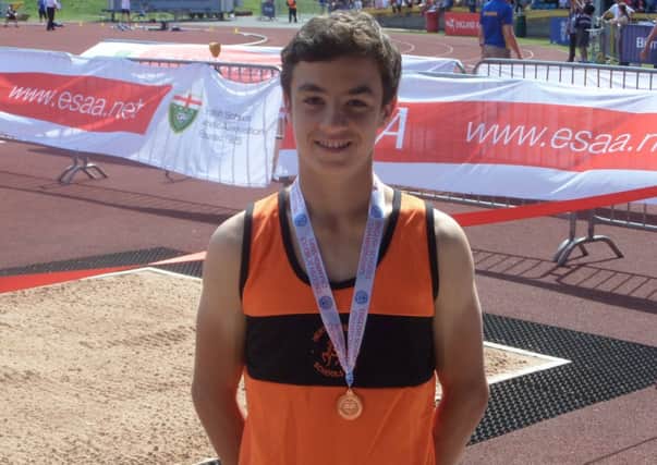 Michael Fryer won the U17 boys' pole vault with a jump of 3.60m