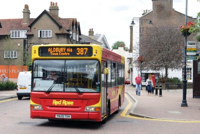 The Red Rose 387 bus in Tring town centre is one of the services which could be amended