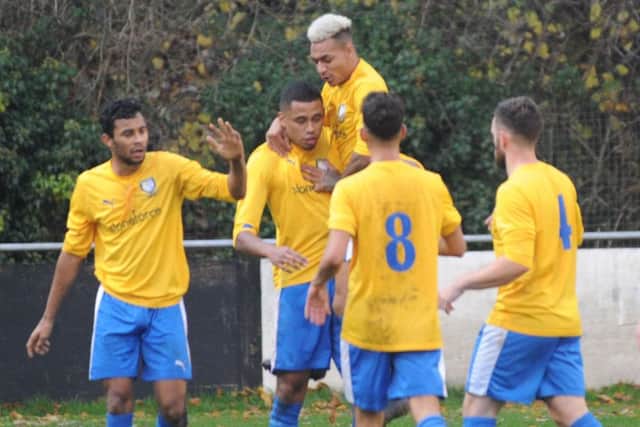 The Berkhamsted players celebrate