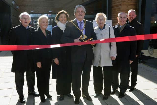 The official opening of Jarman Square with Mayor Allan Lawson.