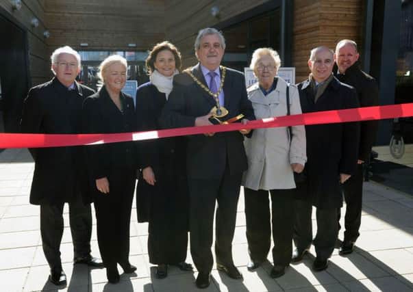 The official opening of Jarman Square with Mayor Allan Lawson.