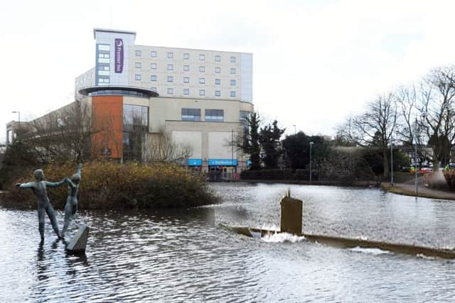 Underwater vessel deployed to clear up the bottom of the Water Gardens