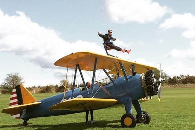 Sophie Gibbs did a wing walk for Gaddesden Place Riding for the Disabled.