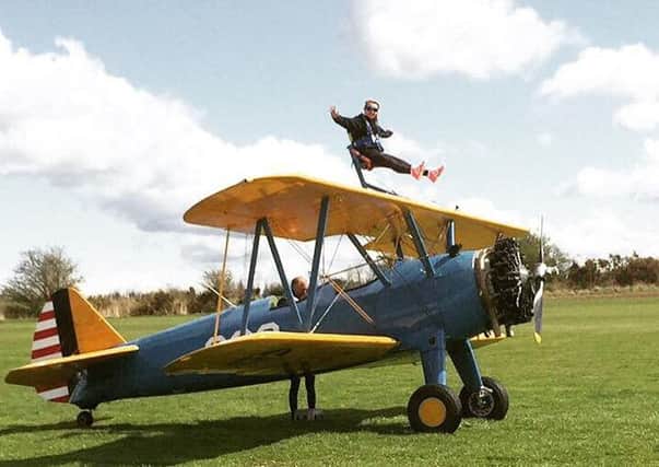 Sophie Gibbs did a wing walk for Gaddesden Place Riding for the Disabled.