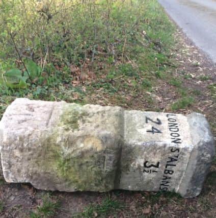 Crooks have also attempted to take a milestone from near the Hertfordshire Showground.