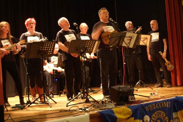 The Berkhamsted Ukulele Band entertained guests at the Tring Lions event.
