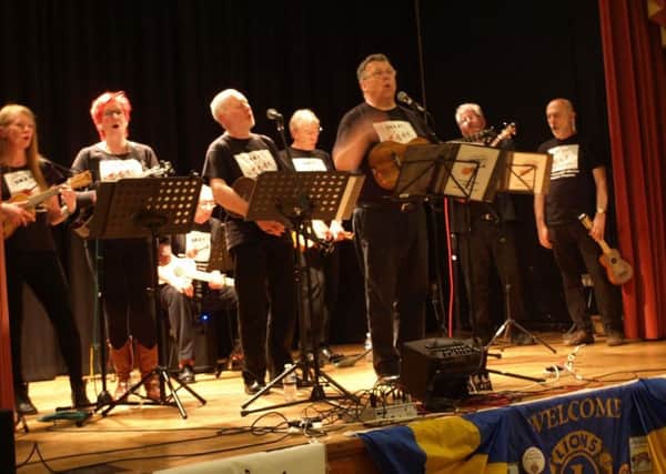 The Berkhamsted Ukulele Band entertained guests at the Tring Lions event.