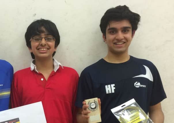 Squash players Hasnaat Farooqi, right, and Zan Farooqi impressed at the Akira Bedfordshire Junior Open