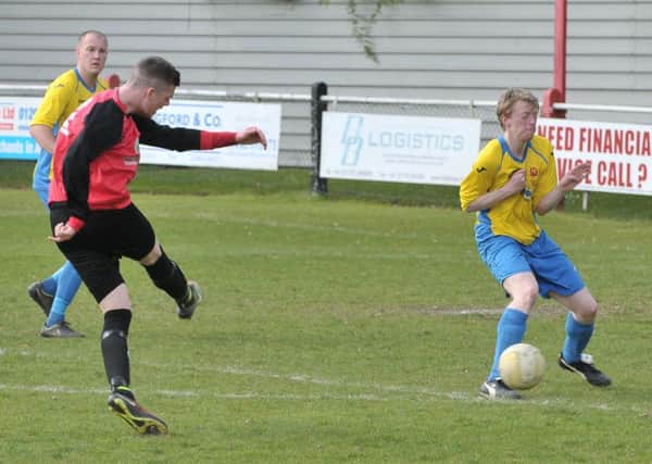Lee Stobbs netted the winner for Tring Athletic. Picture (c) Colin Sturges