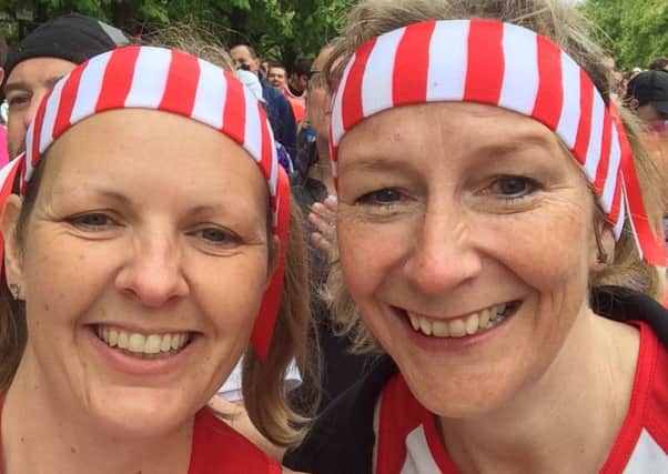 Team Macy - Helen Cruickshanks and pal Tanya Dalton completed the London Marathon 2015.
