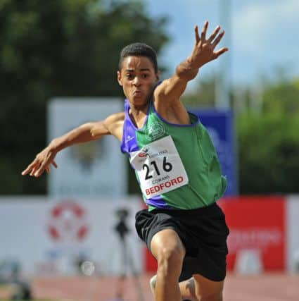 Jackson Cowans breaks a club triple jump record. Photo (c) Gary Mitchell