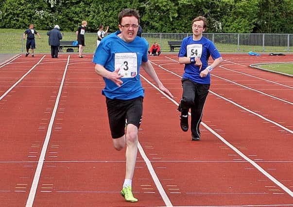 Mitchell Camp in action at the Typhoo East Regional Disability Athletics event