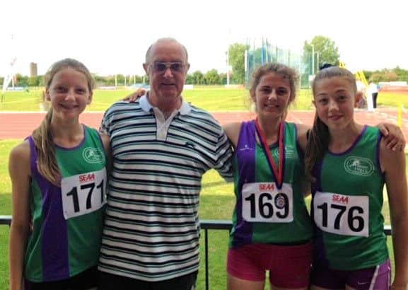 Nikki Greaves, coach Chris Styles, Laurette Wenborn and Talia Morton Kemsely