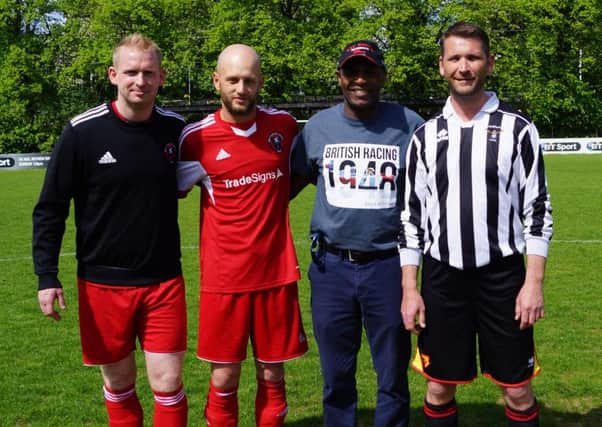 Paul Toms, Tom Kelly, Luther Blissett and Colin Knight all helped Berkhamsted Athletic to make their annual charity match a success
