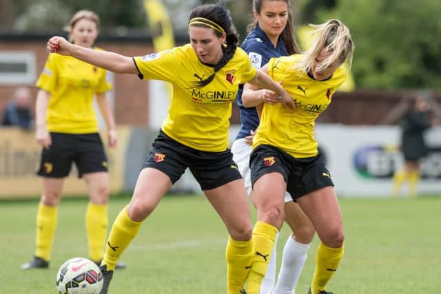 Watford Ladies in action against Millwall Lionesses. Picture (c) Andrew Waller
