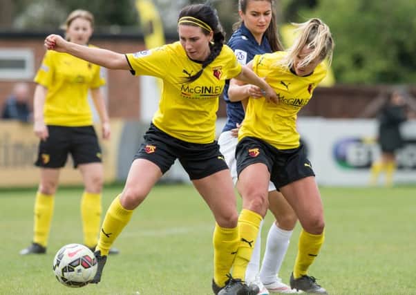 Watford Ladies in action against Millwall Lionesses. Picture (c) Andrew Waller