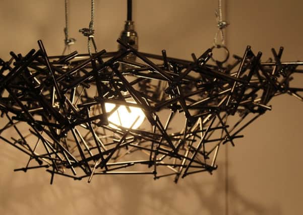 Metal creation, lightshade, by Chris Dunsby