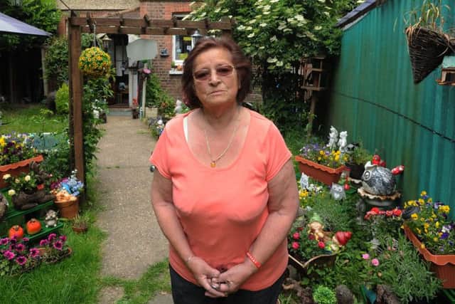 Miss Ruth Steel at her Hemel Hempstead home from where her diability scooters were stolen.