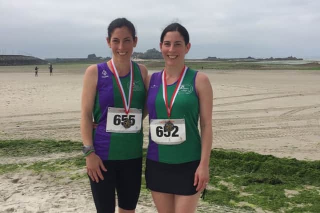 Twin sisters Samantha Sullivan and Alison Richardson ran the Jersey Half Marathon