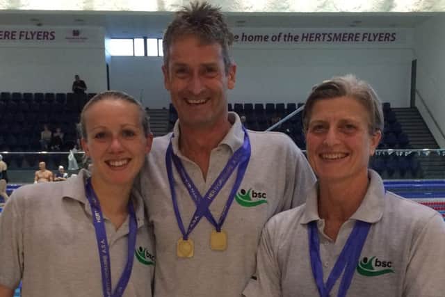 Rachel Barber, Sian MacDonald and Mark Strakosch bagged 13 medals at the Herts Masters Championships