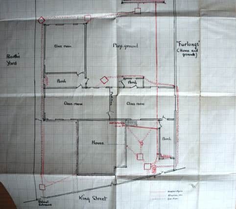 The plan of Gravelly Infants' School as it was in the centre of Tring, before the move to Christchurch Road