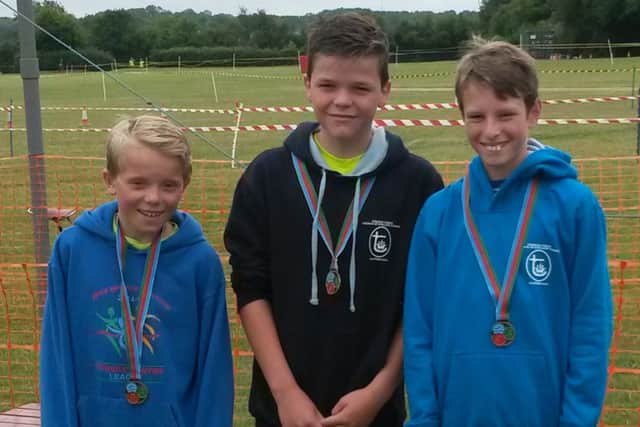 Jamie Bailey, Kieran Mallory and Danny Hoyes took second place overall at the Chiltern Junior Triathlon