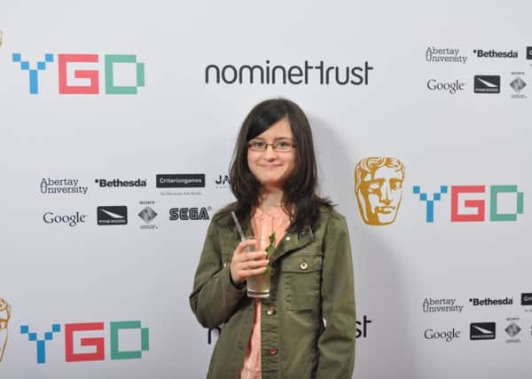 Holly Packer, 13, at the BAFTA Young Game Designer award