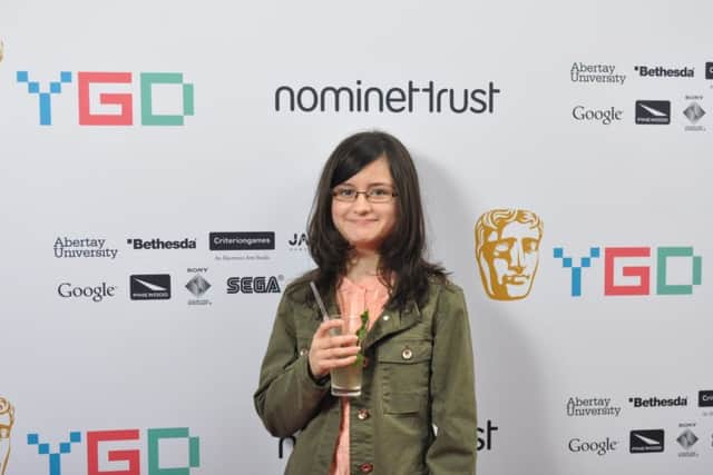 Holly Packer, 13, at the BAFTA Young Game Designer award