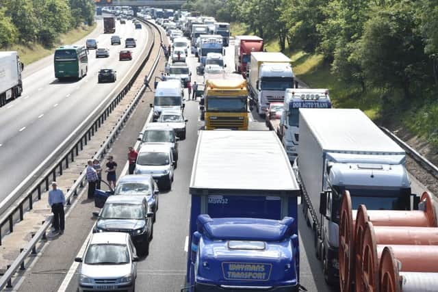 Traffic at a standstill on M1