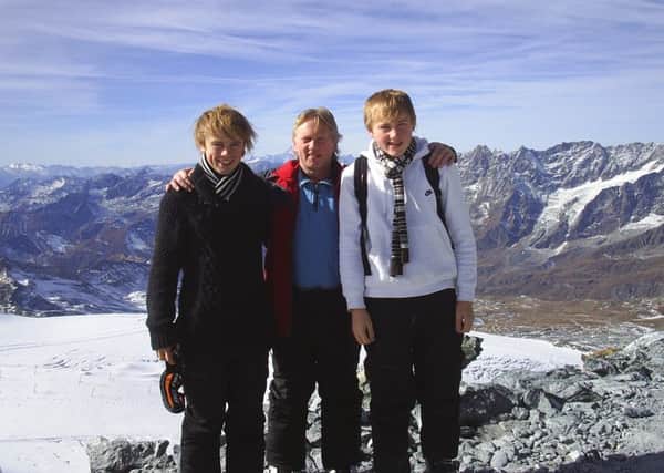Ian Bell with sons Oscar and Louie.