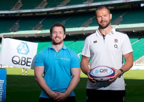 Rhys Mellor and Andy Farrell at Twickenham Stadium. Picture (c) Andrew Fosker/Seconds Left