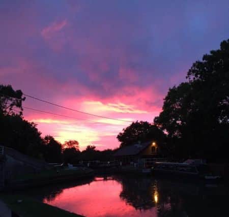 The sky reflected in the canal at Bulbourne, near Tring, taken by John Francis