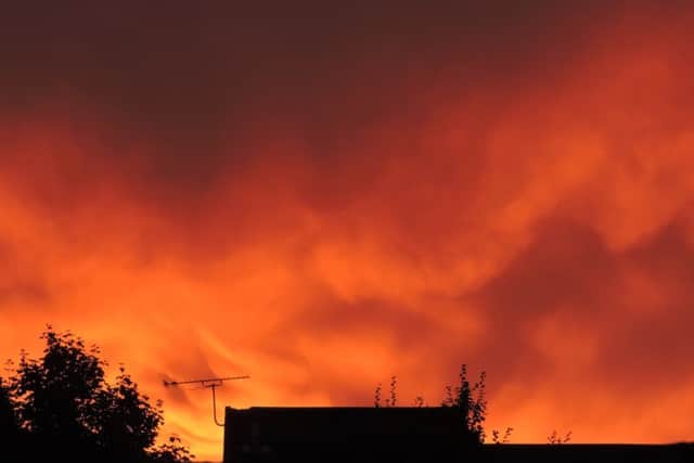 Fiery sky over Rosebery Way, Tring, taken by Gordon Dumpleton