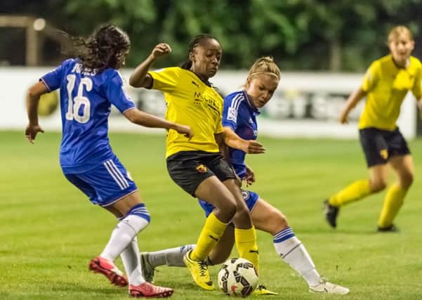 Match action from Watford Ladies' defeat to Chelsea Ladies. Picture (c) Andrew Waller/AW Images PNL-150820-145900002