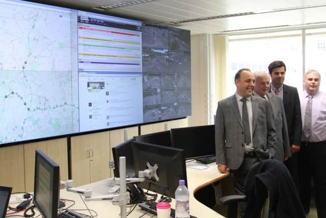 Left to right: Derek Twigg, assistant network manager for Herts County Council; Terry Douris, Herts County Council's cabinet member for highways; Daniel Anderton, integrated transport control centre manager for Ringway and Steve Bradley, operations manager for Ringway