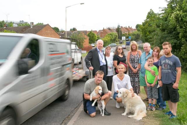 County councillor Nick Hollinghurst with residents of Longbridge Close, who want a zebra crossing installed on Icknield Way to make their childrens' journeys to school safer