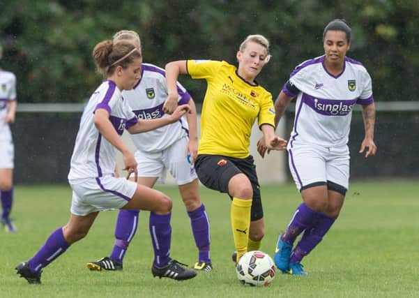 Match action from Watford Ladies' controversial defeat to Oxford United. Picture (c) AW Images (AWimages.co.uk)