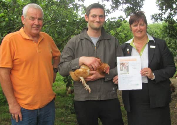 Waitrose staff meet their adopted chicken Tikka