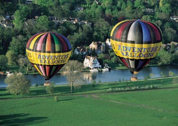 Flying in a hot air balloon