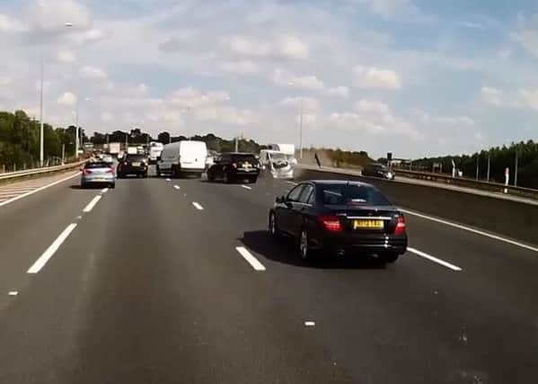 Accident on M25 is captured on dashcam.