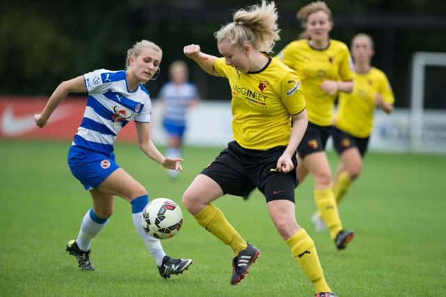 It was a hard fought clash between Watford Ladies and Reading. Picture (c) AW Images (awimages.co.uk)