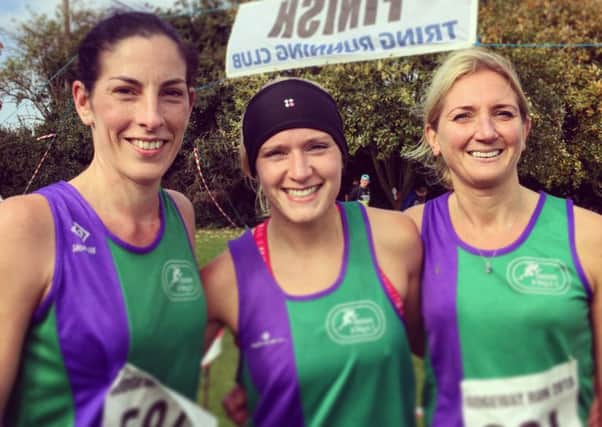 Samantha Sullivan, Ania Gabb and Kate Rennie helped Dacorum & Tring AC to victory at the Ridgeway Run
