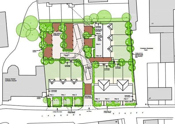 A bird's eye view of the planned development of 10 three-bed homes on the JR Smith site in Langdon Street, Tring