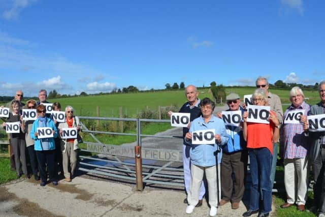 Marchmont Fields housing plan protest by residents from Piccotts End.