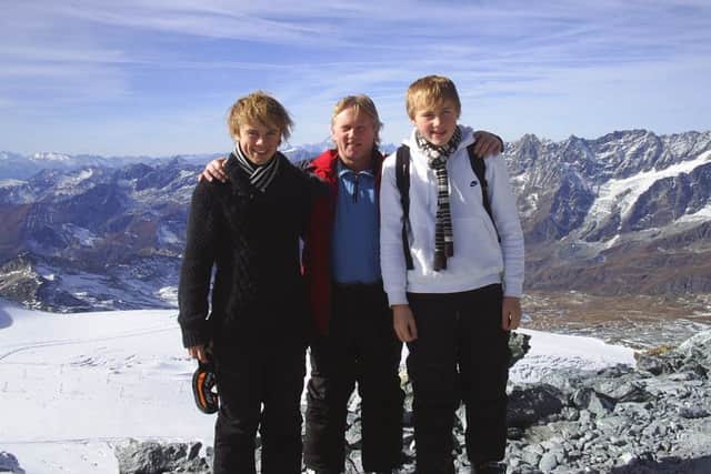 Ian Bell with sons Oscar and Louie.