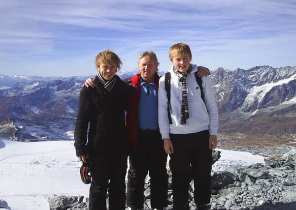 Ian Bell with sons Oscar and Louie.