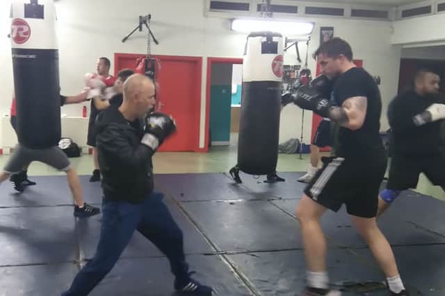 Sparring in action.