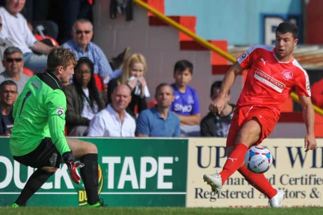 John Frendo in action for Hemel Town this season. Picture (c) Terry Rickeard