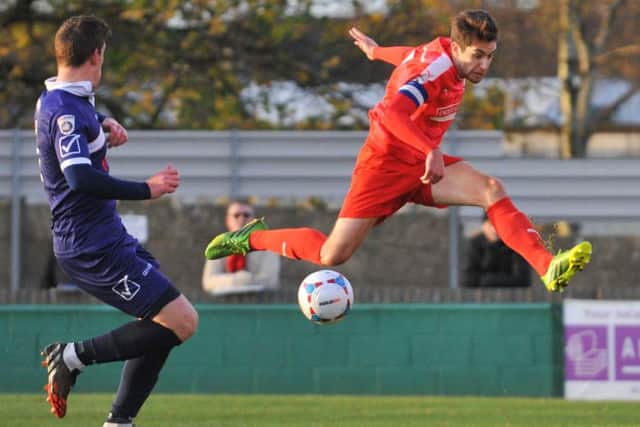 Stand-in striker James Potton bagged a brace for Hemel. Picture (c) Terry Rickeard